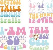 happy easter Groovy svg design, easter bunny Quotes design vector