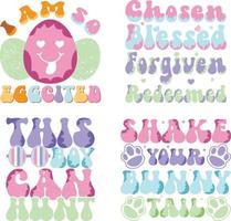 happy easter Groovy svg design, easter bunny Quotes design vector