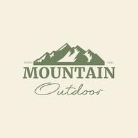 mountain mountains peaks nature landscape climbing in retro style logo vector icon illustration design