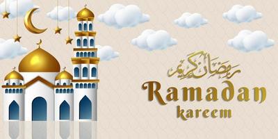 gradient ramadan kareem background banner illustration vector