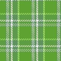 Plaid check pattern in green and white.Seamless fabric texture for print. vector