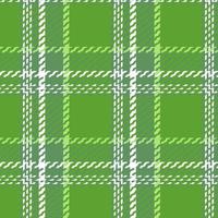 Plaid check pattern in green and white.Seamless fabric texture for print. vector