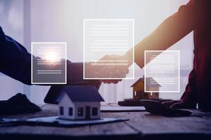 Document Management System, Online business contract Electronic signature, e-signing, digital document management, paperless office, signing business contract concept. photo
