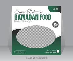 Ramadán súper delicioso comida menú social medios de comunicación enviar bandera diseño vector