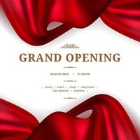 luxury elegant wave red satin silk decoration border for grand opening announcement celebration vector