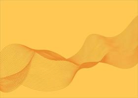 Orange lines on a yellow background. Dynamic sound wave. Optical art design element. Vector background.