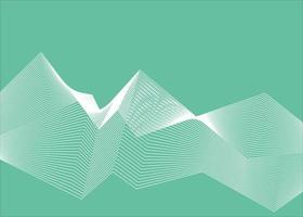 Background with abstract sharp white lines on a green background. Dynamic sound wave. Optical art design element. Vector background.