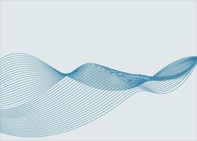 Abstract blue wave on a gray background. Dynamic sound wave. Optical art design element. Vector illustration.