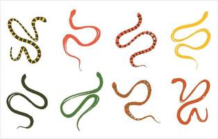 Set of hand drawn snakes. Reptiles for any design. Vector snakes in a minimalistic style.