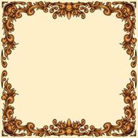 Classic style frame design with exquisite engraving and luxury vector