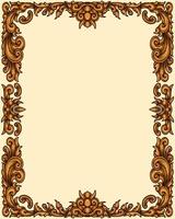 Classic style frame design with exquisite engraving and luxury vector