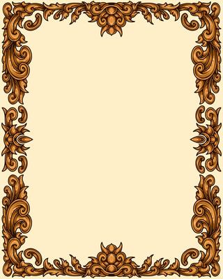Classic style frame design with exquisite engraving and luxury