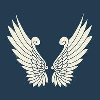 icono del logotipo vectorial alas de ángel blanco vector