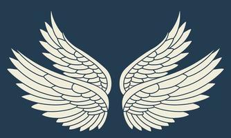 Vector logo icon white angel wings