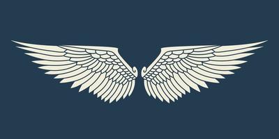 icono del logotipo vectorial alas de ángel blanco vector