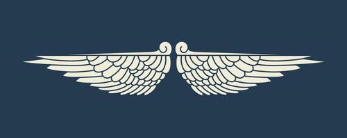 Vector logo icon white angel wings