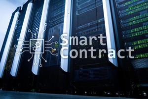 Smart contract, blockchain technology in modern business. photo