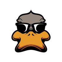 Pato gafas de sol mascota logo diseño vector