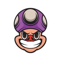 Pig Mushroom Hat Mascot Logo Design vector