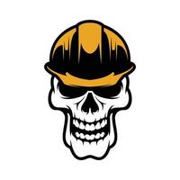 Skull Safety Helmet Mascot Design vector