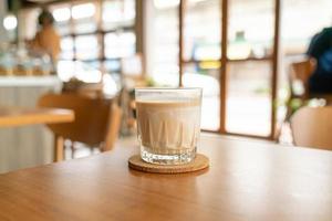 dirty coffee glass in coffee shop photo