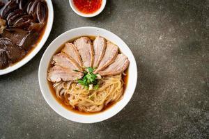 duck noodles with stewed duck soup photo