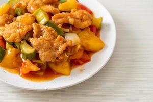 Stir fried sweet and sour sauce with pork photo