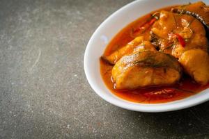 Redtail Catfish Fish in Dried Red Curry Sauce that called Choo Chee photo