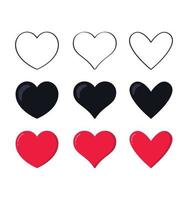 Flat Vector Hearts