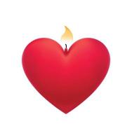 3d heart with flame vector