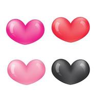 3d colorful heart collection vector