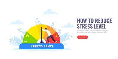 Reduce stress level flat style design concept vector illustration.