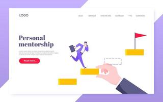 Mentorship, upskills and self development strategy flat style design business concept. vector