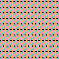 beautiful trapezoid soft pastel pink green and orange cubes isometric box with diamond square shape black photo