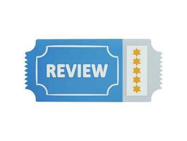5 star review card icon 3d rendering vector illustration