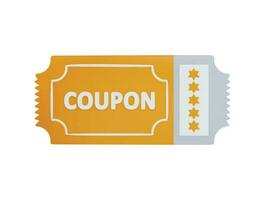 discount coupon with five stars icon 3d rendering vector illustration