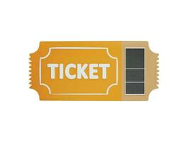 Ticket icon 3d rendering vector illustration