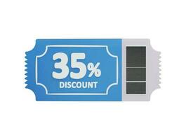 35 percent Discount card icon 3d rendering vector illustration