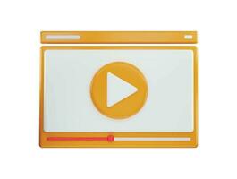 Video player or media player icon 3d rendering vector illustration