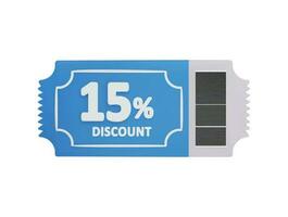 15 percent Discount card icon 3d rendering vector illustration