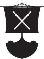 Viking Longboat in Silhouette vector