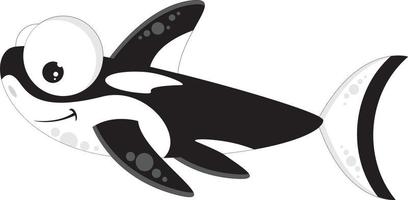 linda dibujos animados orca el asesino ballena ilustración vector