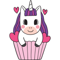 Cartoon cute character unicorn clipart. png