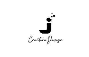 negro blanco j alfabeto letra logo icono diseño con puntos creativo modelo para negocio y empresa vector