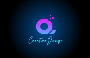 rosado azul q alfabeto letra logo icono diseño con puntos creativo modelo para empresa y negocio vector