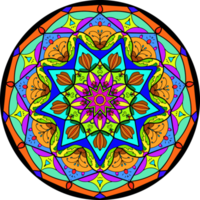 mandala coloration tatouage bohémien art ornement rétro modèle pour décoration arrière-plans png