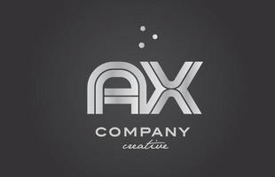 black and grey AX combination alphabet bold letter logo with dots. Joined creative template design for business and comp vector