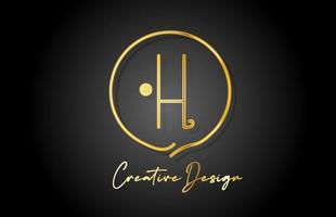 H gold yellow alphabet letter logo icon design with luxury vintage style. Golden creative template for company and business vector