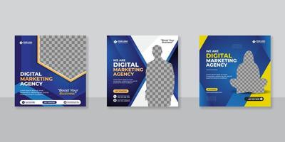 agencia de negocios de plantilla de redes sociales para marketing digital y promoción de venta comercial. publicidad de muebles o moda. oferta de banner. marco de vector de foto de maqueta promocional