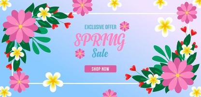 Spring Sale Banner and Background Design Template vector